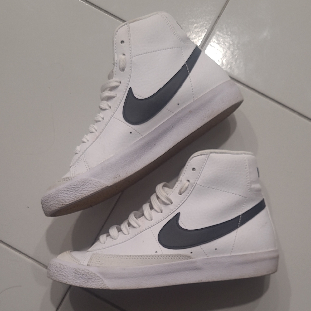 Nike White and Black High-Top Sneakers
